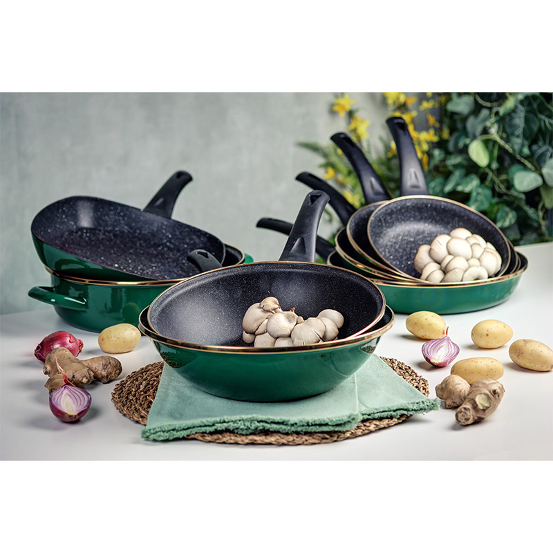 Metalac tiganj wok GRANIT INDUCTION ZELENI 28cm/3,5lit