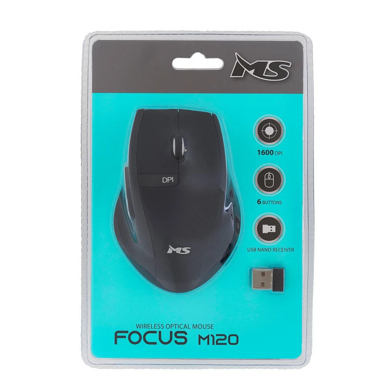 MS miš Focus M120 beži?ni crni