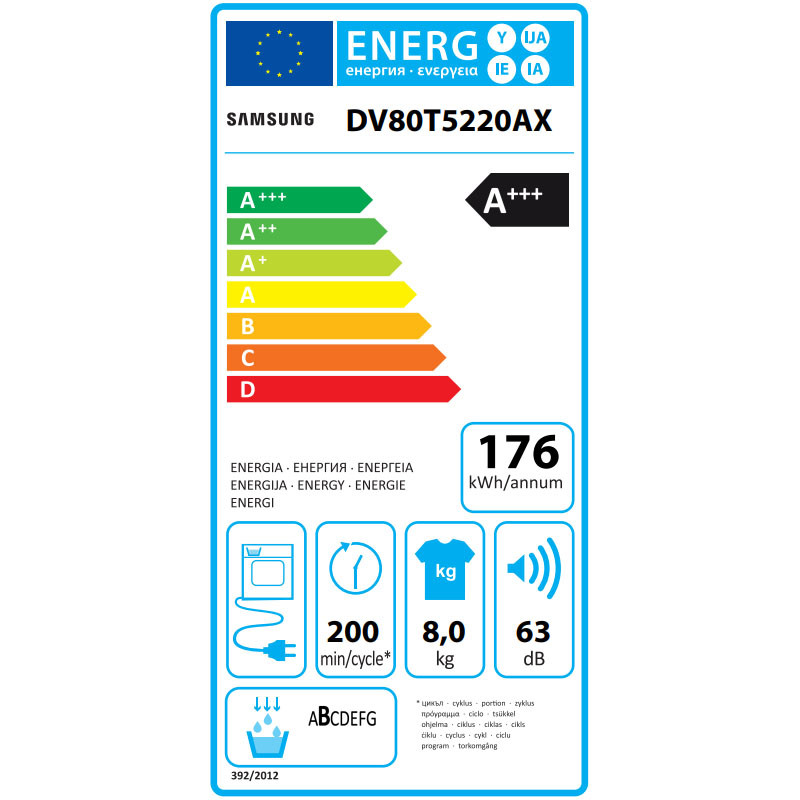 Samsung mašina za sušenje veša  DV80T5220AX/S7