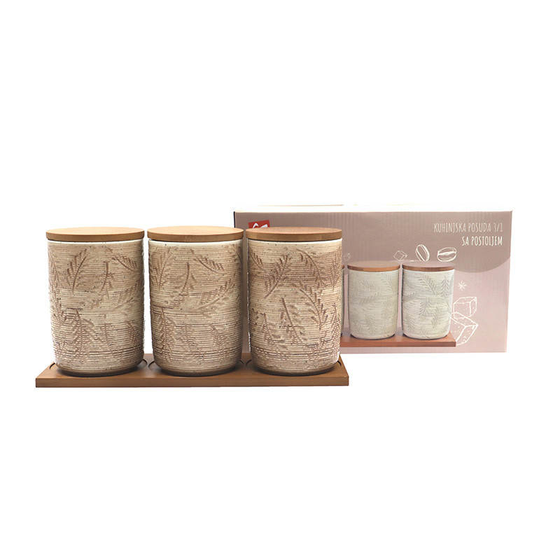 Sigma set posuda 3/1 sa stalkom 630 ml HGZ-9054 braon