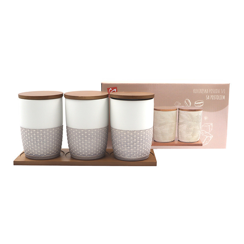 Sigma set posuda na stalku 3/1 HGZ-9078 bela/roze