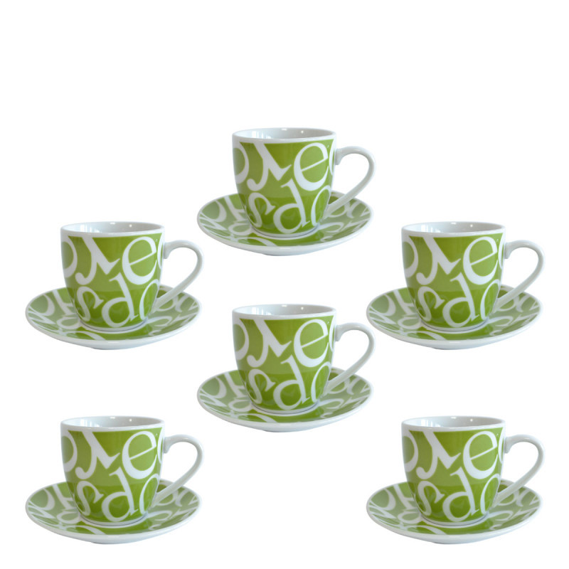 Sigma set šoljica ZELENA SLOVA 6/1 JH-CY160-GN