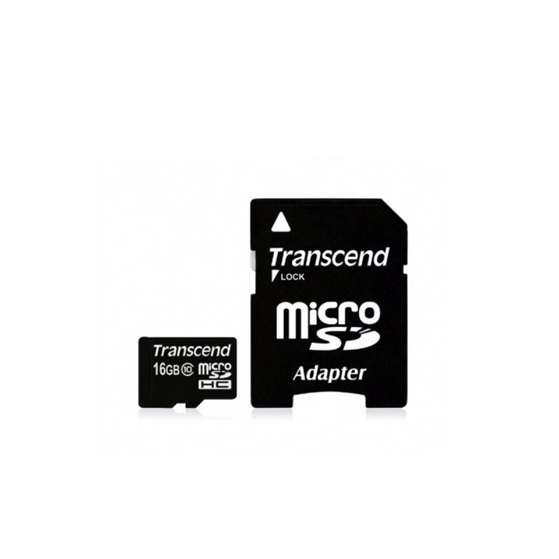 Transcend micro SD 16GB + SD adapter TS16GUSDHC10
