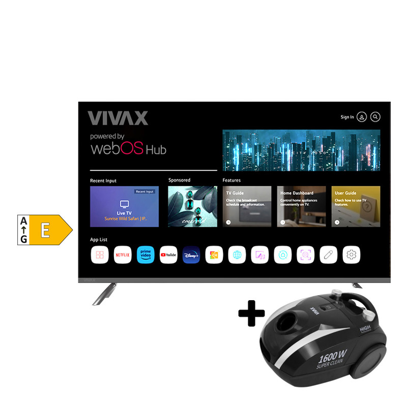 Vivax LED televizor 43LE111WO Smart + Vivax usisivač VC-1610B 