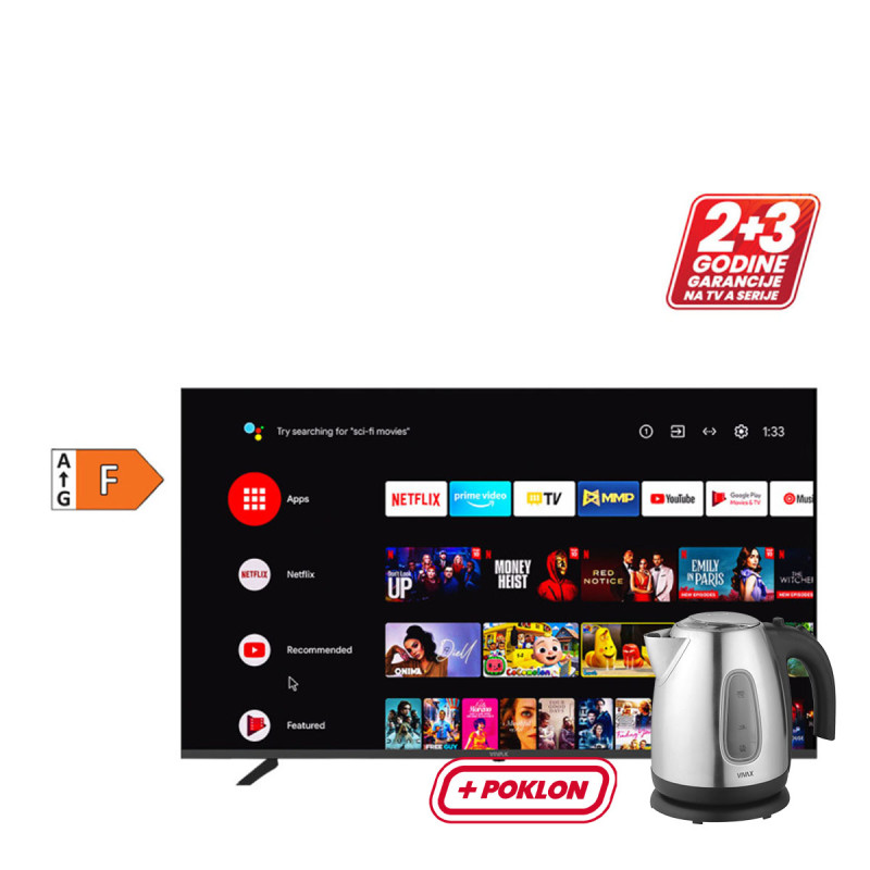 Vivax televizor 50UHD10K Smart + poklon Vivax kuvalo za vodu WH-179SS