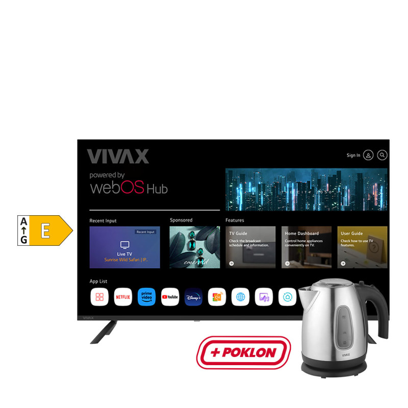 Vivax televizor TV LED 43LE110WO_REG Smart + poklon Vivax kuvalo za vodu WH-179SS