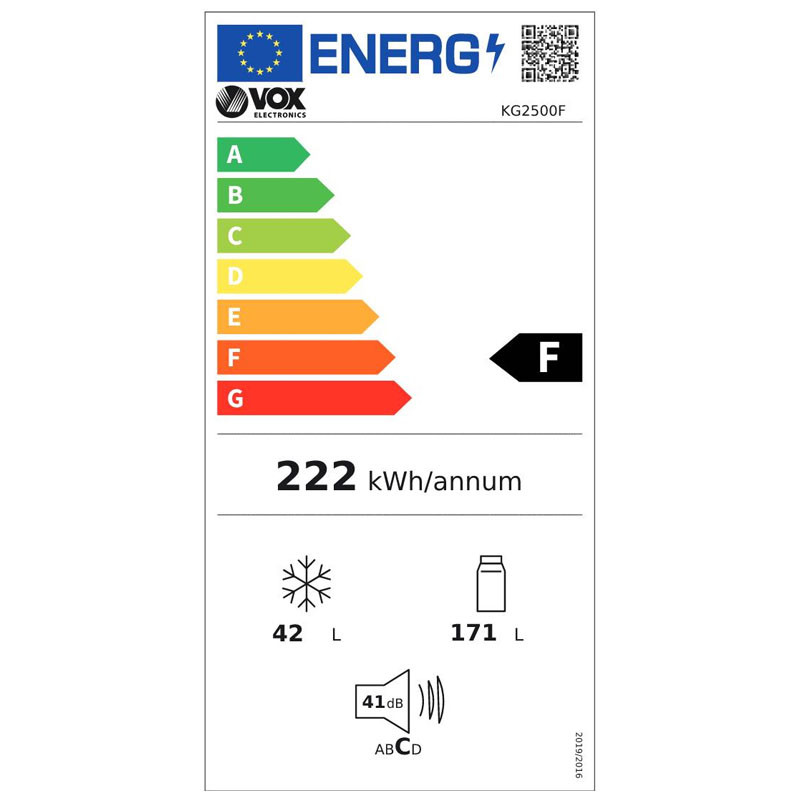 Vox kombinovani frižider KG2500F 