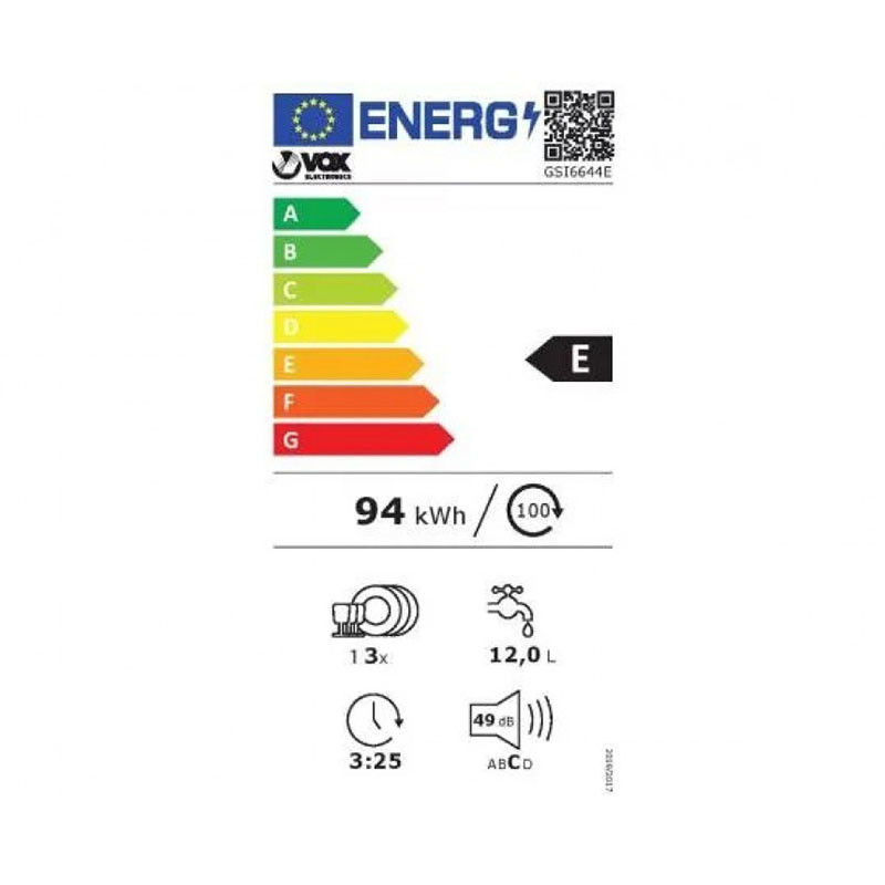 Vox ugradna mašina za pranje sudova GSI6644E