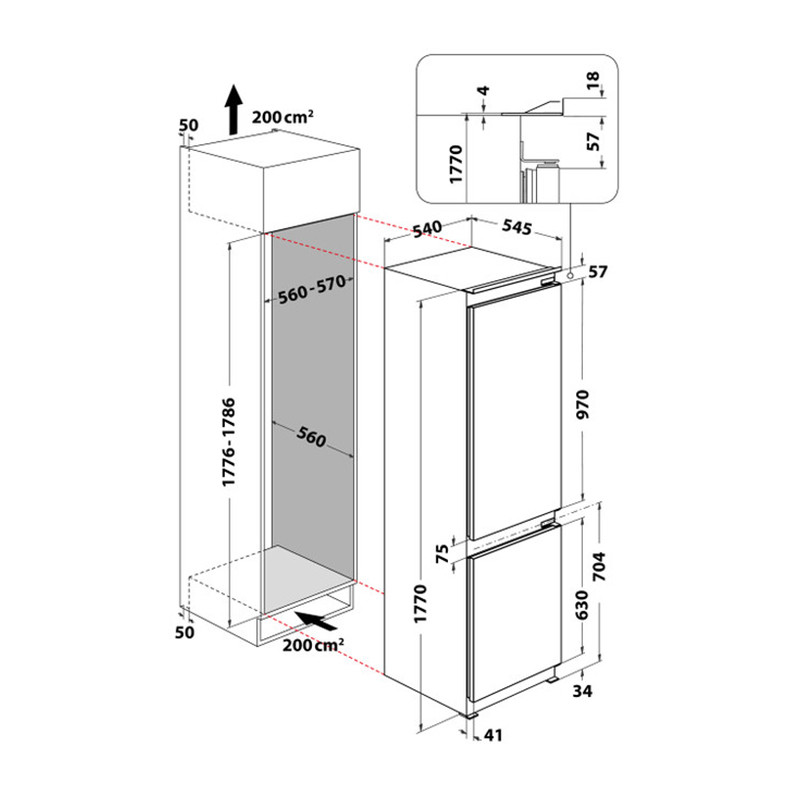 Whirlpool ugradni kombinovani frižider ART 66102 