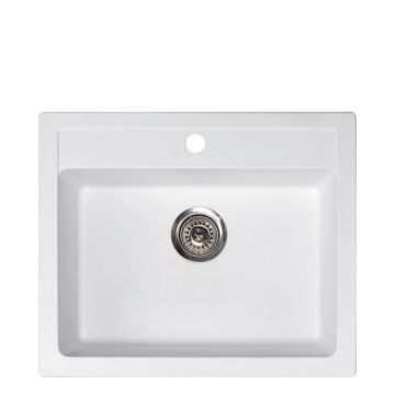 Metalac granitna usadna sudopera xQuadro 60 bela 600x500 Ø90