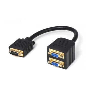 FAST ASIA Adapter VGA - VGA M/2F (spliter) crni
