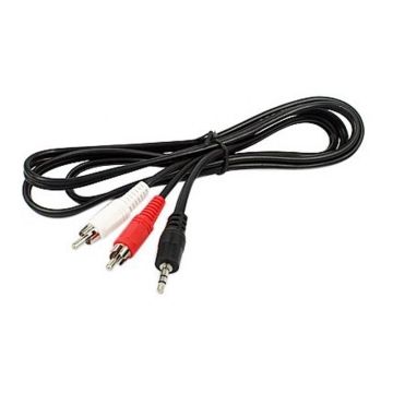 E-GREEN Kabl audio 3.5mm - 2xRCA 1.5m crni