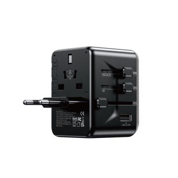 WEKOME WP-U69 Univerzalni Strujni GaN punjač, 5-porta USB (3.0 i 4 x 3.1 tipC-EU/UK/AU/US/JAP) 35W, crni
