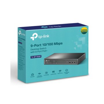TP-LINK SF1009P desktop PoE switch 9 porta