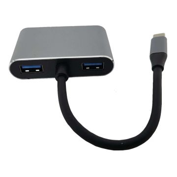 FAST ASIA Adapter-konvertor TIP C na 2xUSB 3.0+TIP C+RJ45