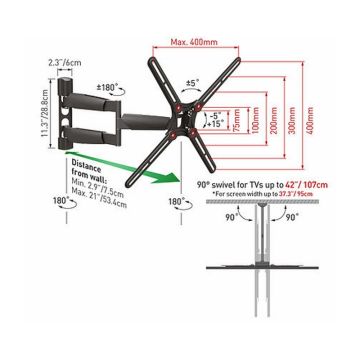 BARKAN BM343LP LCD TV zglobni zidni nosač do 65 inča