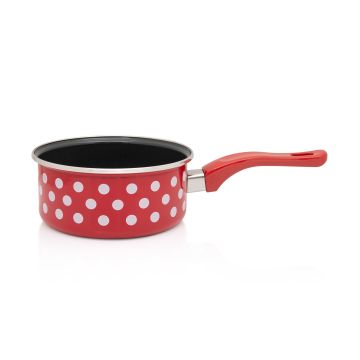 Metalac kaserola BELE TUFNE NA CRVENOM 16cm/1,5 lit