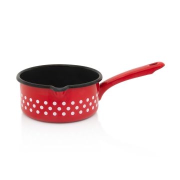 Metalac kaserola BELE TUFNE NA CRVENOM 14cm/1lit
